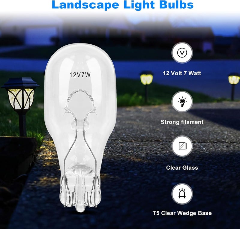 Kscjdg 7W 12V Landscape Light Bulbs -T5 Low Voltage Light Bulb for Garden Light Bulbs Deck Light Bulbs Yard Light Bulbs Low Voltage Landscape Light Bulbs -20 Pack - Image 4